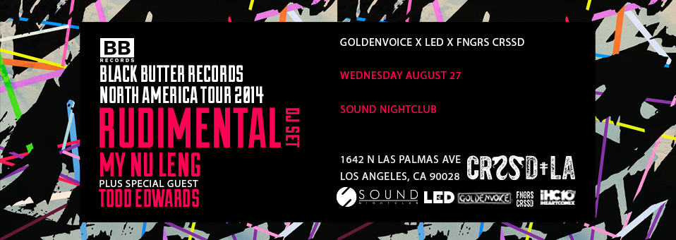 Rudimental (DJ set) + My Nu Leng at Sound Nightclub - August 27th